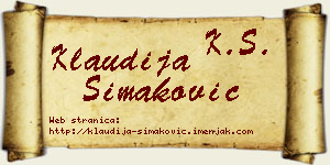 Klaudija Simaković vizit kartica